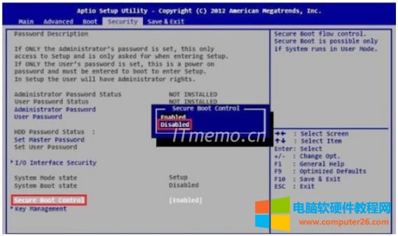 Security--Secure Boot Control--xDisabledȻF10 ˳