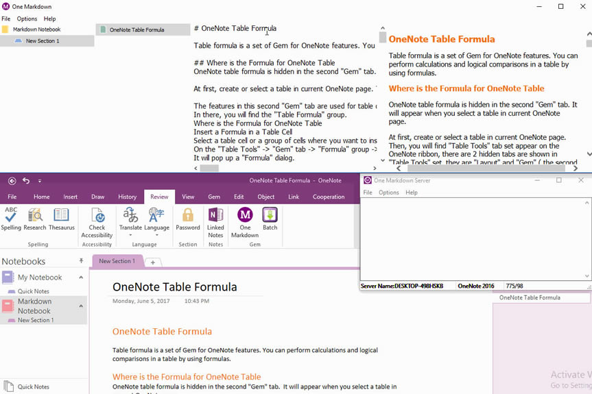 ʹ Markdown o OneNote Ę}VĿ