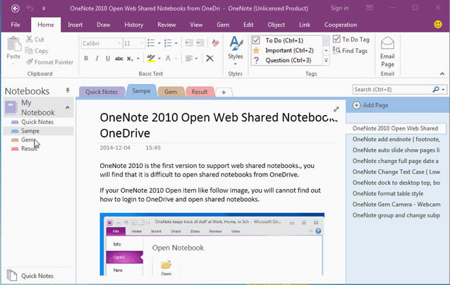 I OneNote (y)Ƅ(dng)@Щ(y)浽һ(g)օ^(q)