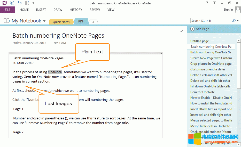 PDF  OneNote ļı