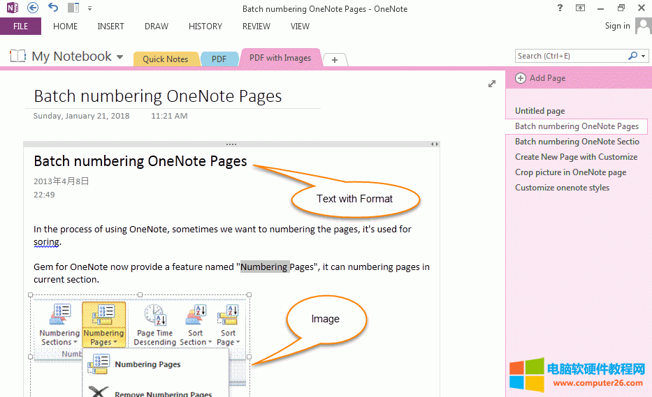 PDF  OneNote Ըʽı͈DƬ@ʾ