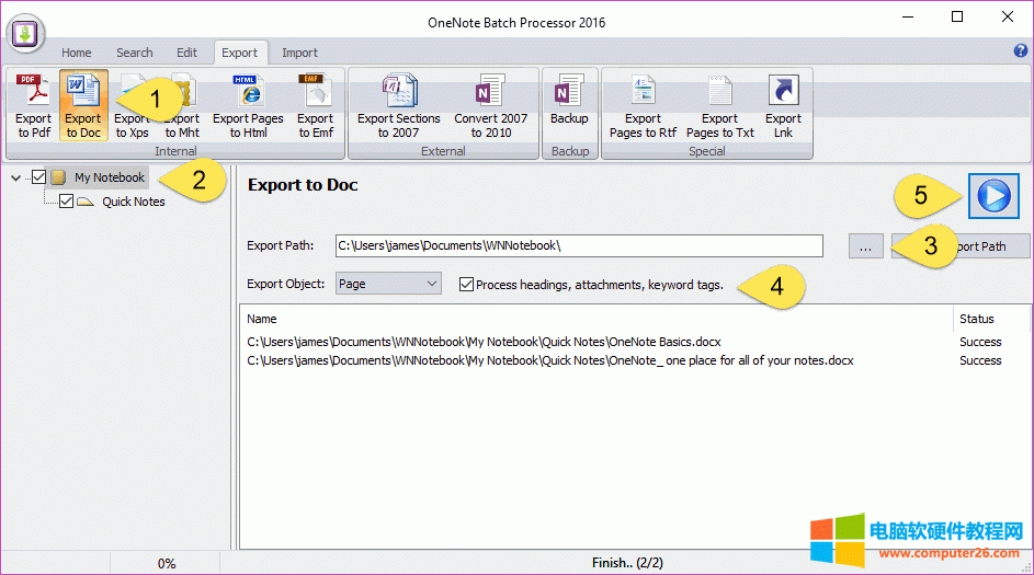  OneNote Batch йPӛ DOCX ļ 