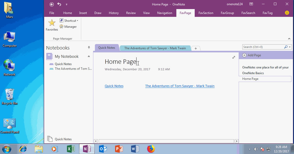 Լ OneNote  Home Page