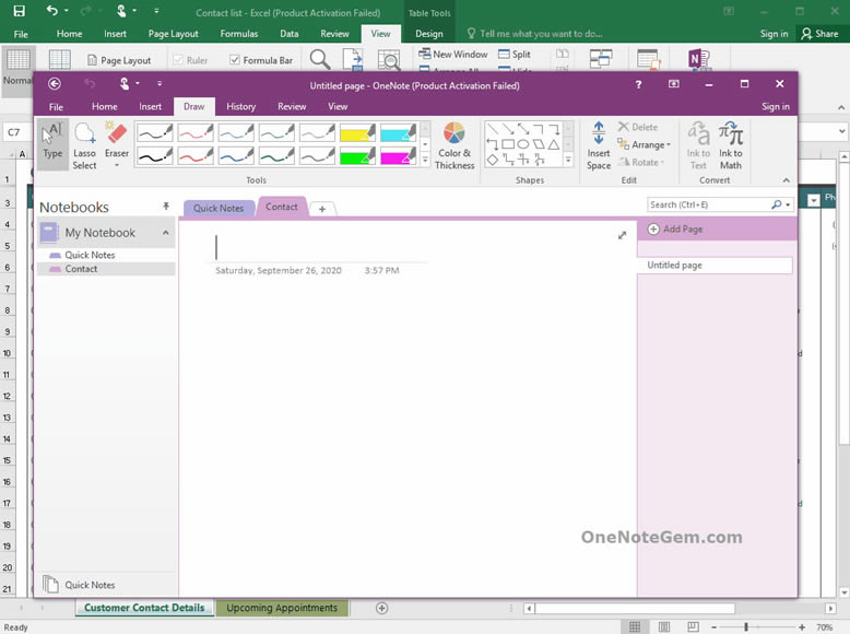   Excel lxеĶеOneNote ɶ OneNoteԱo Excel Pӛ