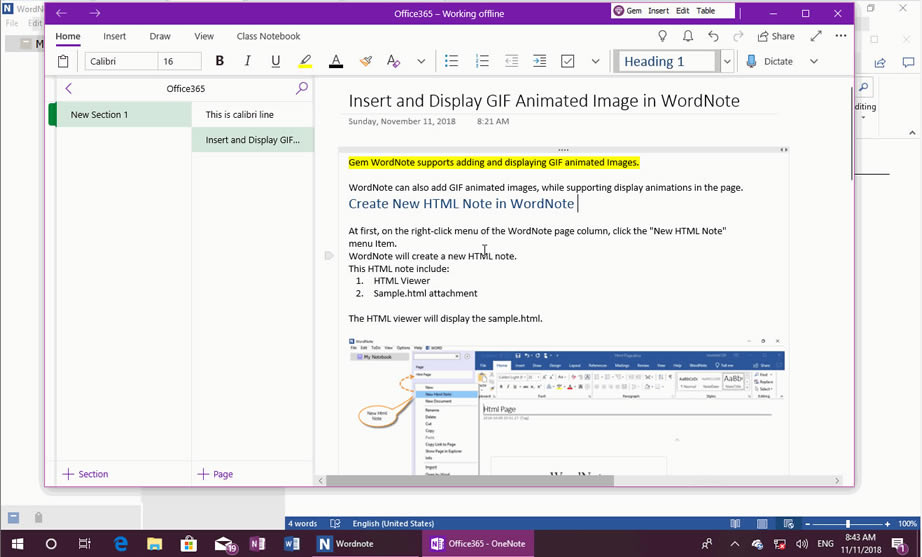 ʹ Gem Menu for OneNote UWP 鹦 OneNote ăݵ WordNote 