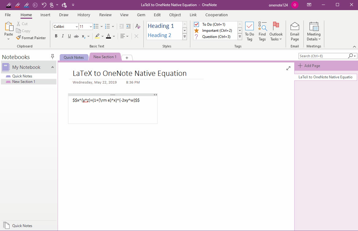 ľW(wng)퓏(f) LaTeX _(d)ʽͨ^ Gem D(zhun)Q OneNote ԭʽ