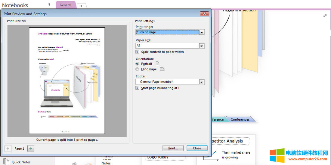 ΏOneNoteģM퓷鿴ӡԪ