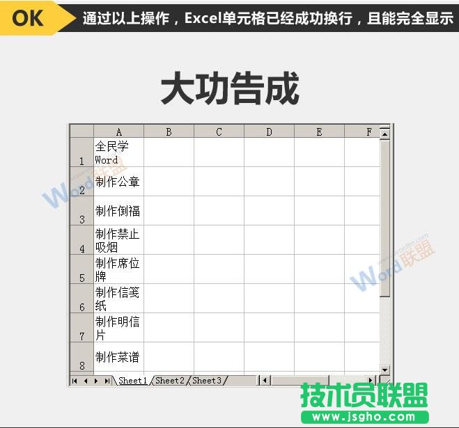 Excel2003單元格自動換行的方法 三聯(lián)