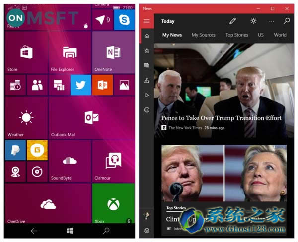 Ghost Windows 10 系統(tǒng)新增加多款內(nèi)置應(yīng)用迎來半透明磁貼效果