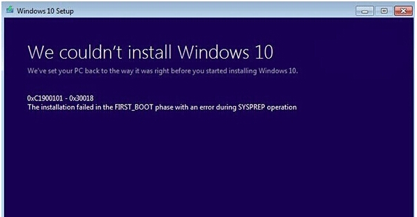 Win7/8.1(j)Win10ʧʾC1900101-30018ôk